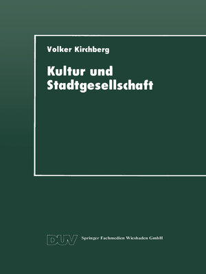 cover image of Kultur und Stadtgesellschaft